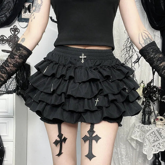 Cross Pendant Culottes Aesthetic Skirt