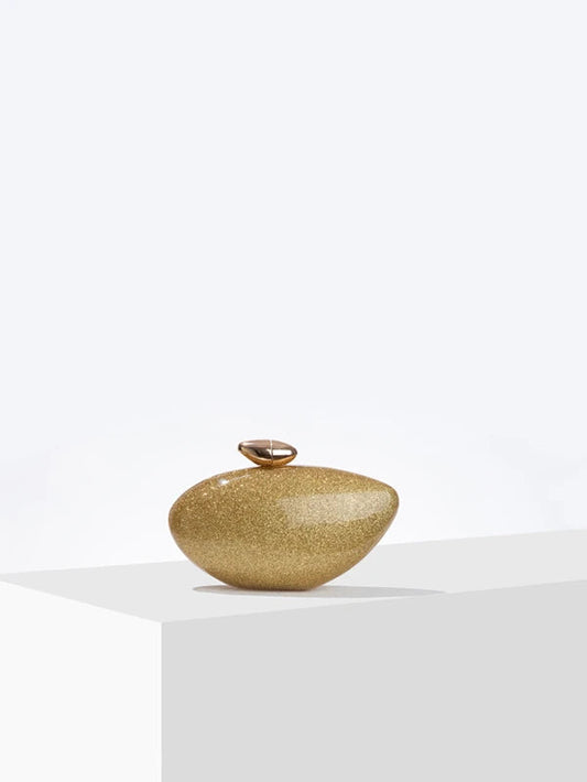 Acrylic Egg Shaped Designer Evening Party Handbag Pearl Shell Purse