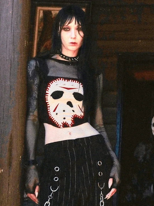 Spider Web Mesh Knit Top