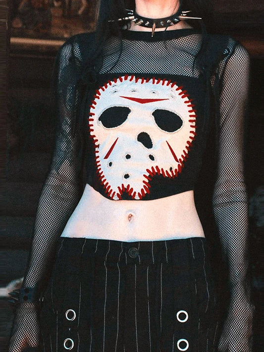 Spider Web Mesh Knit Top