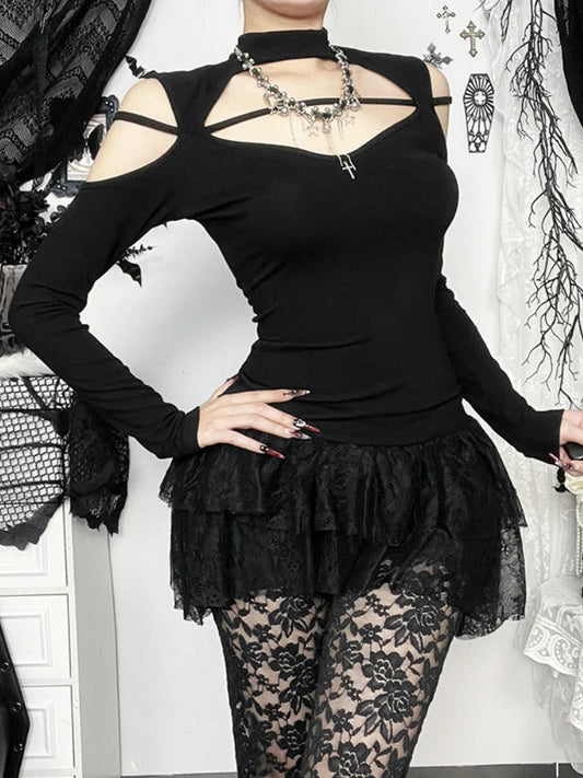 Floral Square Collar Knit Top