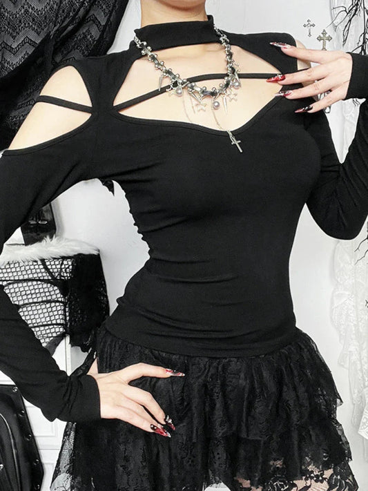 Flower Square Collar Knitted Top