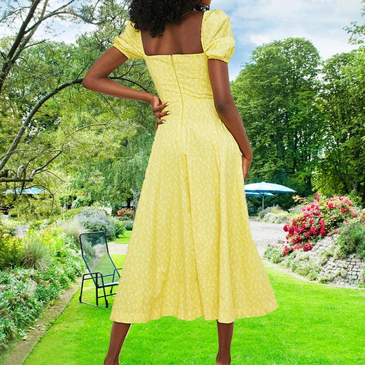 Small Fresh Floral Slim Fit Slit Camisole Floral Dress