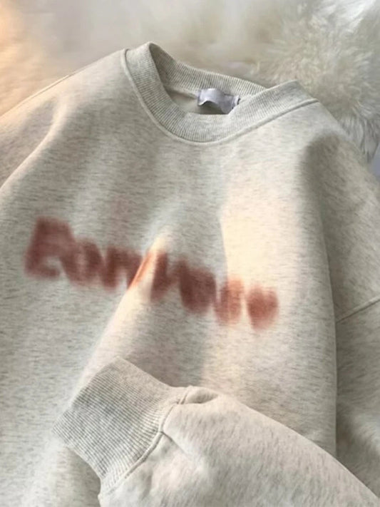 Goth Letter Print Cotton Sweatshirt