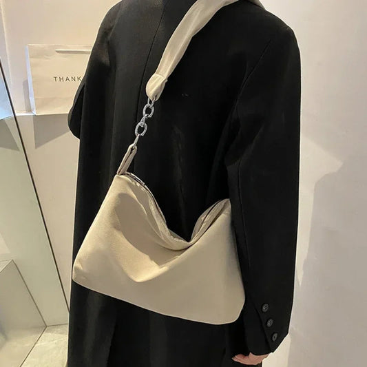 Black Crossbody Shoulder Bag with Chain