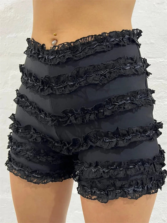 Retro Ruffled High Waist Short