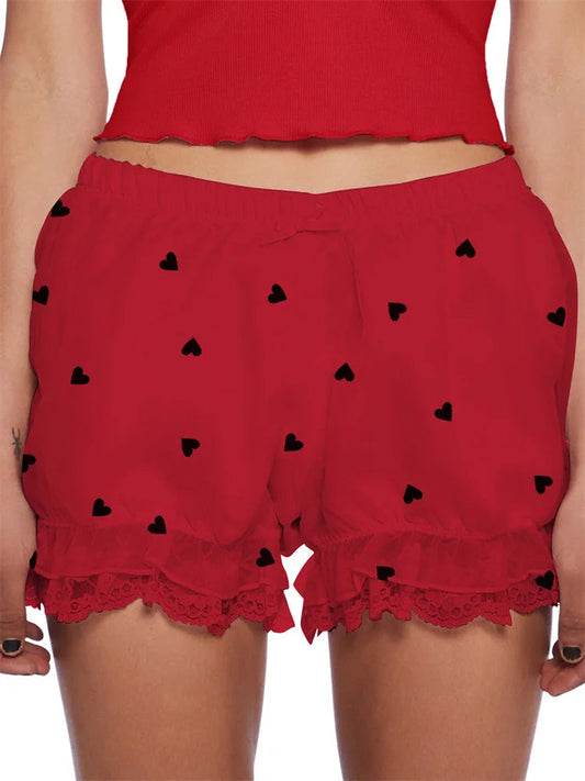Lace Heart Bow Bloomer Short