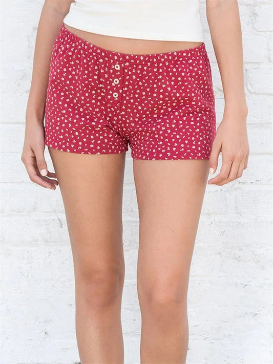 Floral Striped Button Party Short