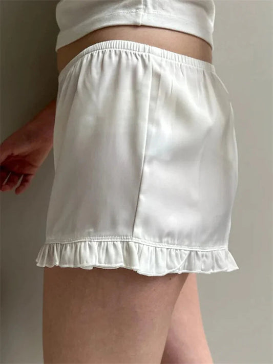 Ruffled Elastic Low Waist Short
