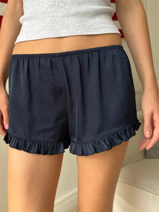 Ruffled Elastic Low Waist Short