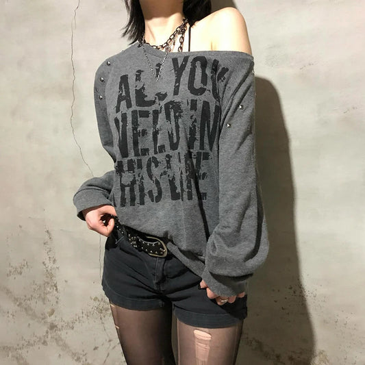 Rivet Hoodie Knit Top
