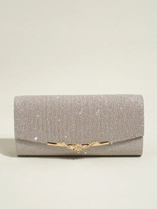Glitter Envelope Evening Bag Detachable Chain Clutch Bag