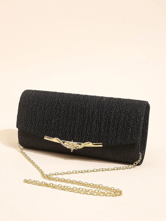 Glitter Envelope Evening Bag Detachable Chain Clutch Bag