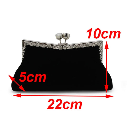 Rhinestone Crown Evening Clutch Bag Shoulder Purse