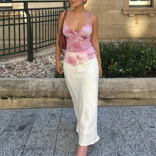 Adjshoptable Ruffled Backless Crop Top