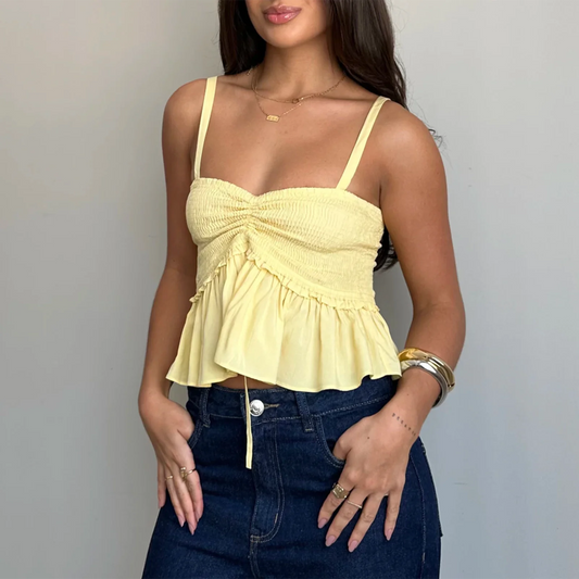 Ruched Sweetheart Crop Top