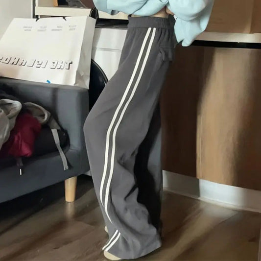 Fleece Striped Winter Sweatpants Pants