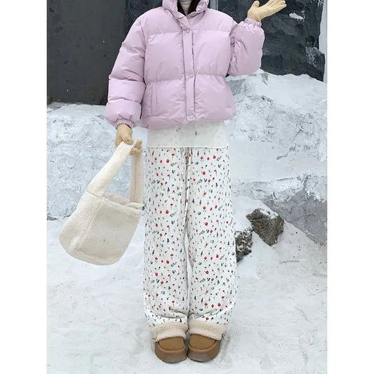 Quilted Brshophed Winter Pants Y2K Pants