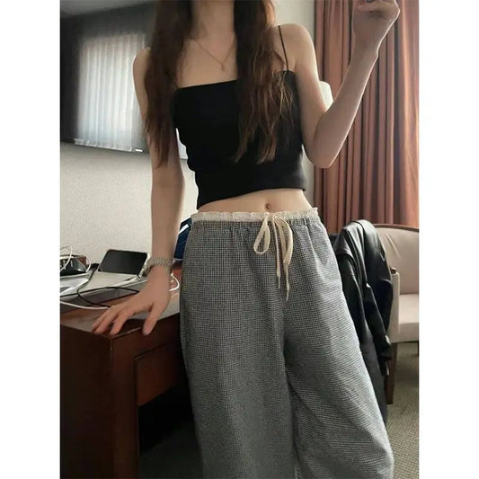 Plaid High Waist Baggy Pants