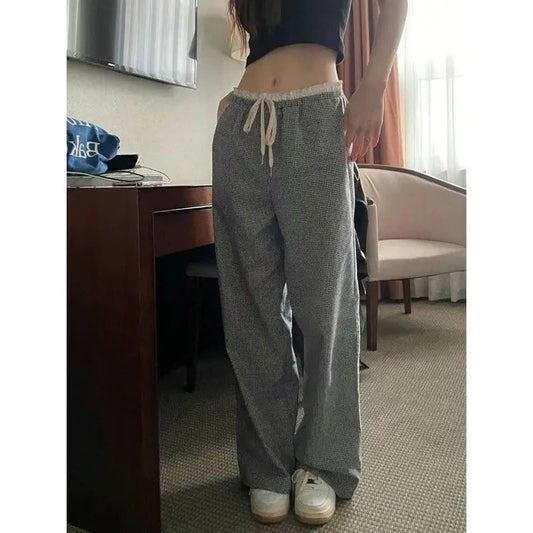 Plaid High Waist Baggy Pants