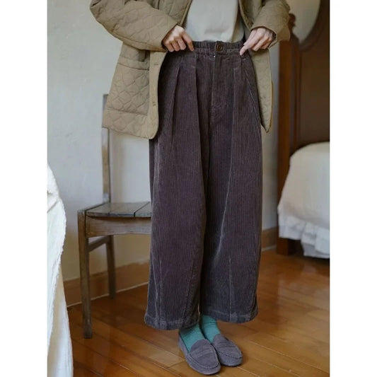 Vintage Corduroy Baggy Pants Winter
