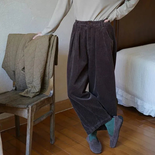 Vintage Corduroy Baggy Pants Winter