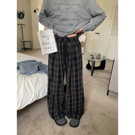 Woolen Plaid Vintage Winter Pants