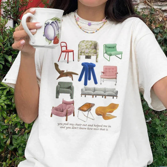 Design Chairs Printed Vintage T-shirt