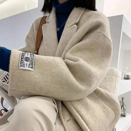 Cashmere Turn-Down Woolen Overcoat