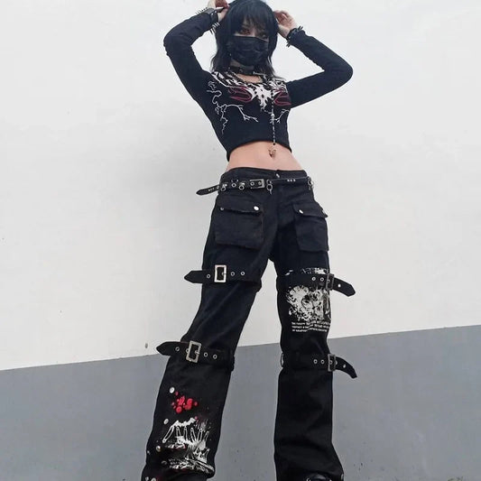 E-woman Gothic Black Cargo Pant