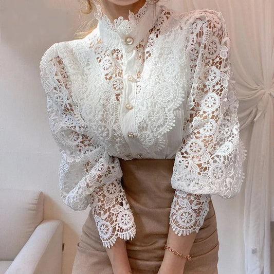 Flower Lace Patchwork Petal Sleeve Bloshope