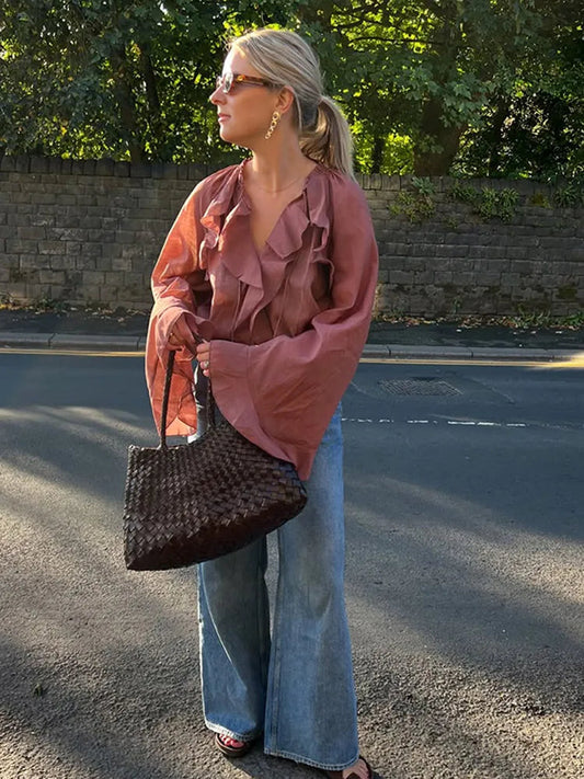 Flared Sleeve Cropped Bloshope