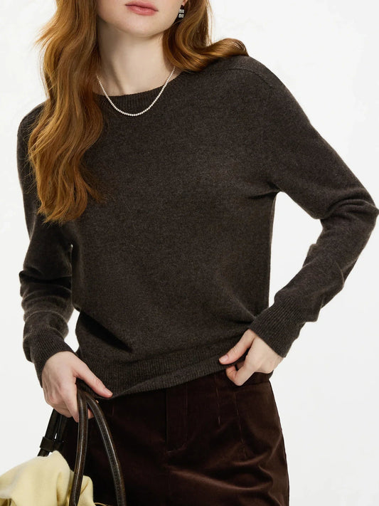 100% Wool Seamless Crew Neck Sweater