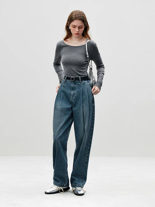 Big U - shaped Collar Slim Simple Basic Sweater