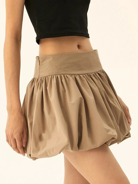 Elastic Waist Bubble Style Skirt