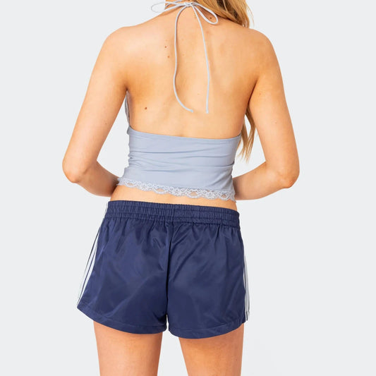 Side Stripe Print Elastic Lounge Short