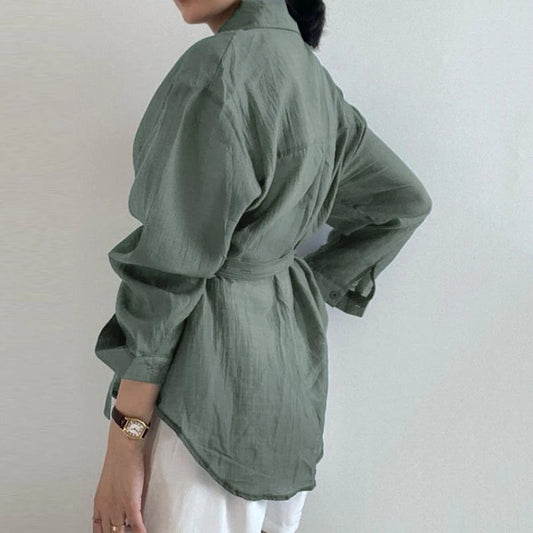 Chic Long Sleeve Solid Loose Sunscreen Bloshope