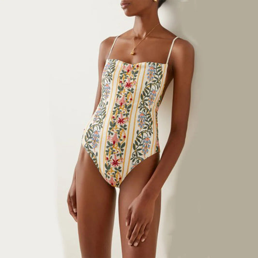 Floral One-Piece Beach Swimsuit One Piece