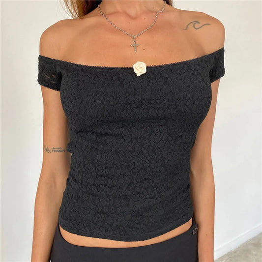 Floral Lace Wrap Milkmaid Crop Top