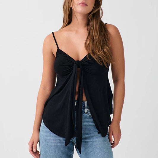 Front Split Tie Knot Crop Top