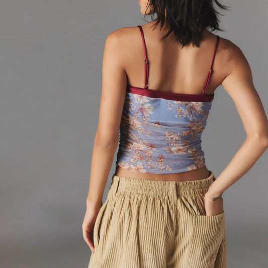 Ruched Spaghetti Strap Crop Top