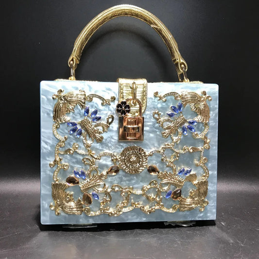 Bling Sequined Heart Evening Clutch Bag