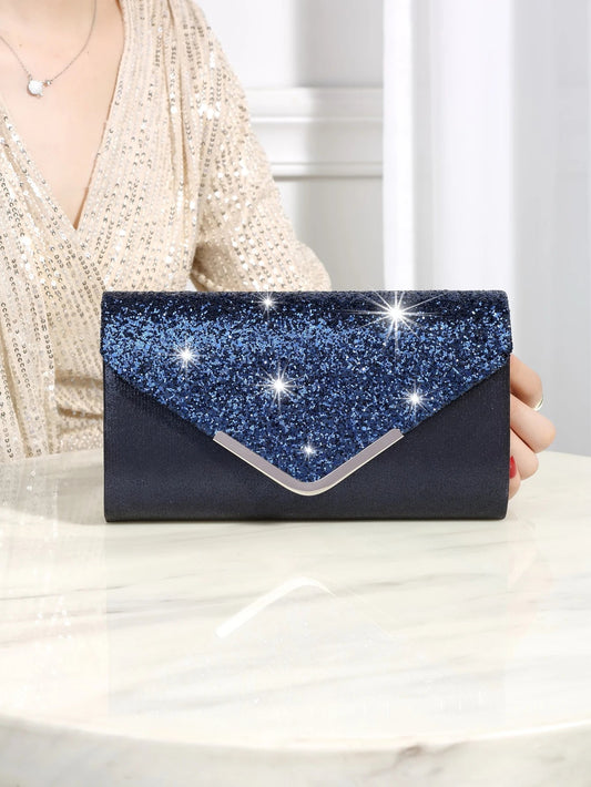 Bling Shiny Elegant Envelope Clutch Party Wedding Bag