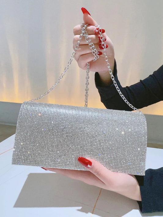 Glitter Rhinestone Clutch Evening Wedding Prom Crossbody
