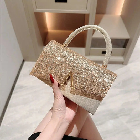 Gold Sequin Fashion Banquet Clutch Bag