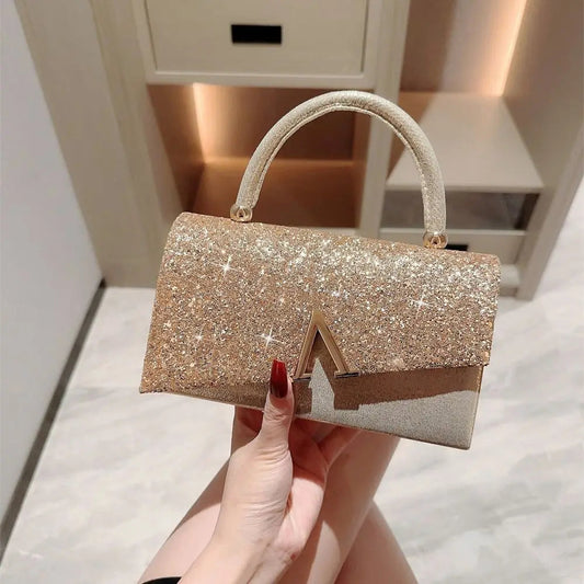 Gold Sequin Fashion Banquet Clutch Bag