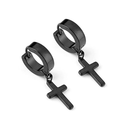 Men Rebellioshop Cross Stars Stainless Steel Earring