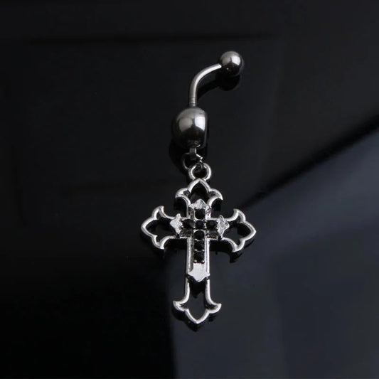 Empty Cross Rebel Gothic Belly Ring