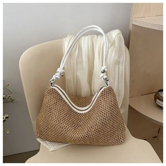 Handmade Braid Straw Beach Shoulder Bag