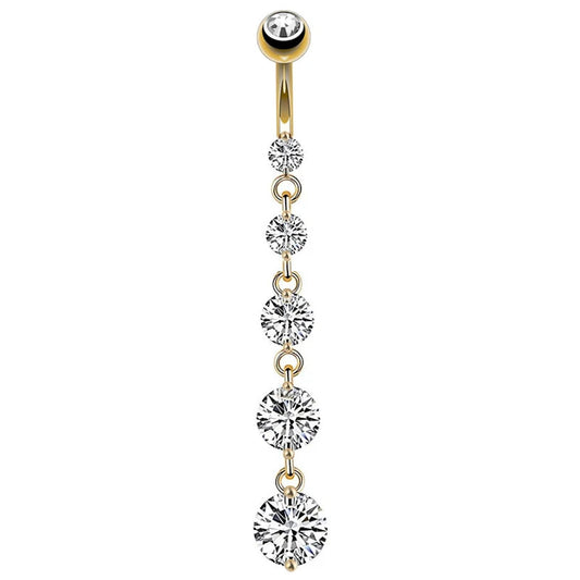 7 Cardiac Gems Extended Gothic Belly Ring